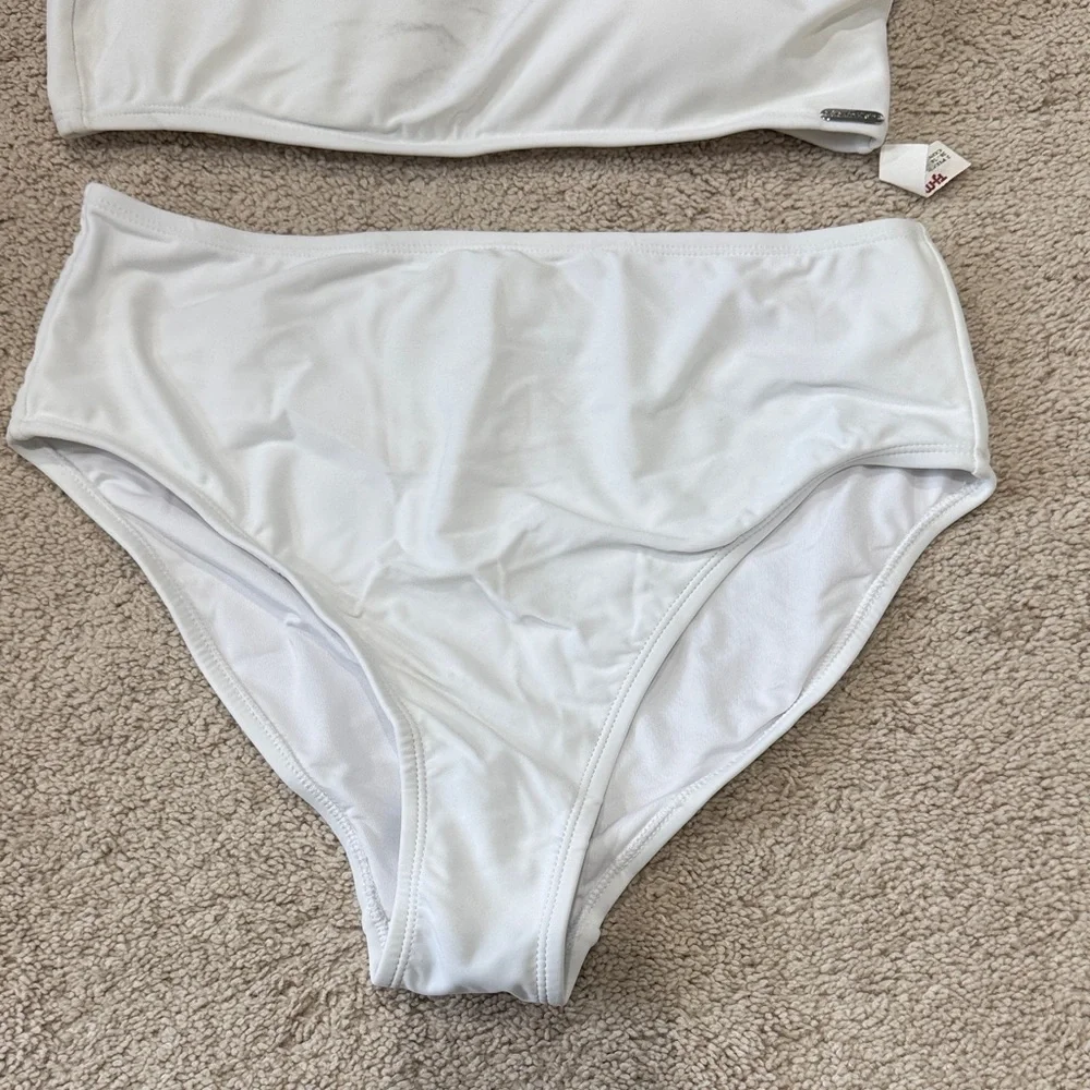 Calvin klein White One-Shoulder Bikini Set - Women Swim